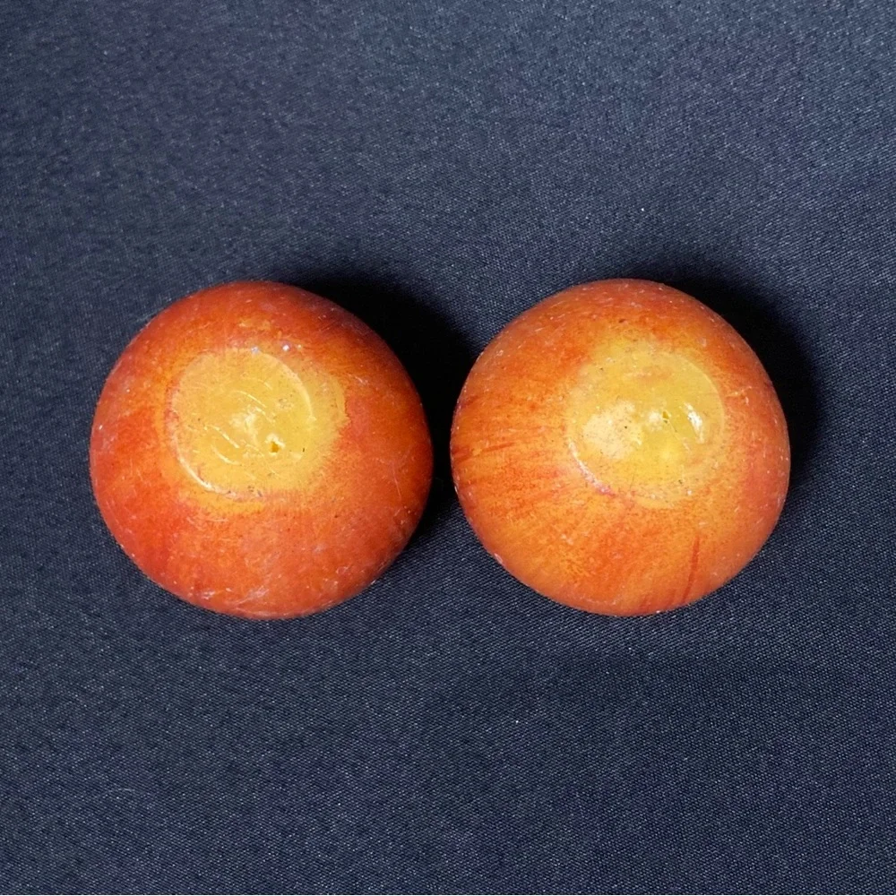 ⭐️ Red And Yellow Apple Shaped Small Wax Candles Set of 2